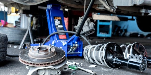 Check brake system and car suspension.
